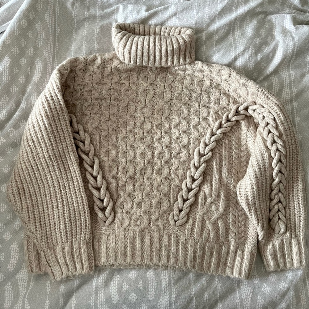 Cable Knit Turtleneck Sweater